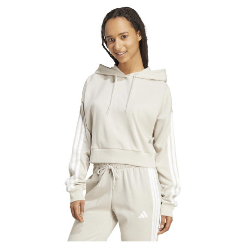 Adidas Γυναικείο φούτερ Essentials 3-Stripes French Terry Cropped Hoodie